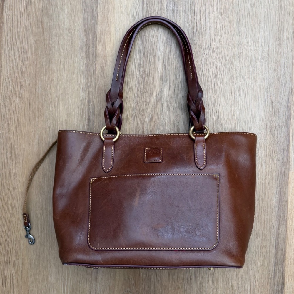 Dooney & Bourke Florentine Leather Braided Strap Gretchen Tote Shoulder Bag y2k